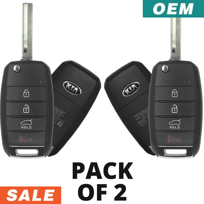 2 Pack - Kia Sorento 2019-2020 OEM 4 Button Flip Key Remote OSLOKA-910T