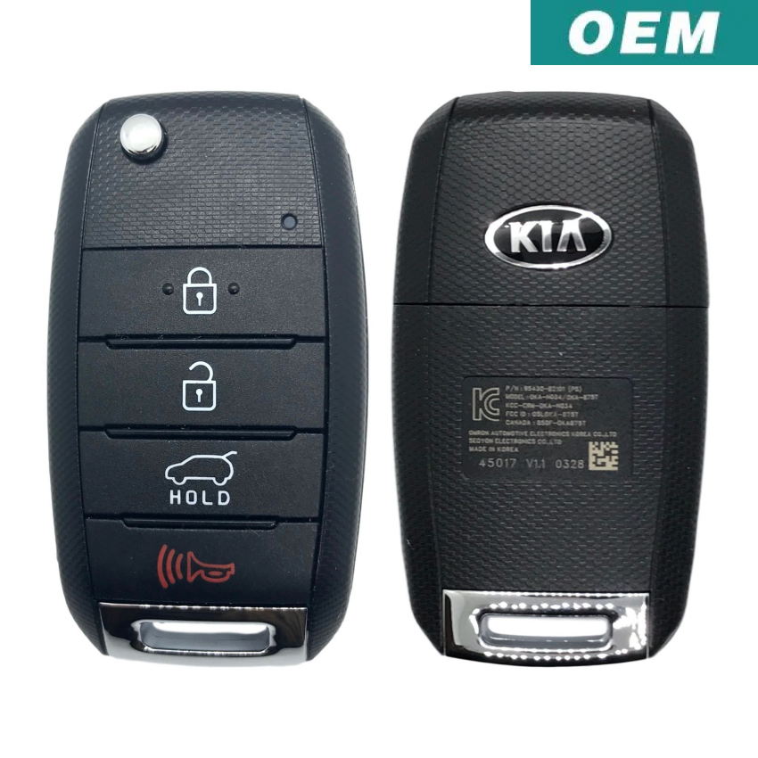 Kia Soul 2014-2019 OEM 4 Button Flip Key Remote w/ Hatch OSLOKA-875T