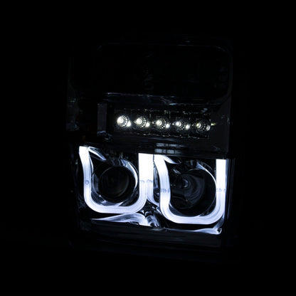 Anzo 2008-2010 Ford F-250 Projector Headlights w/ U-Bar Black