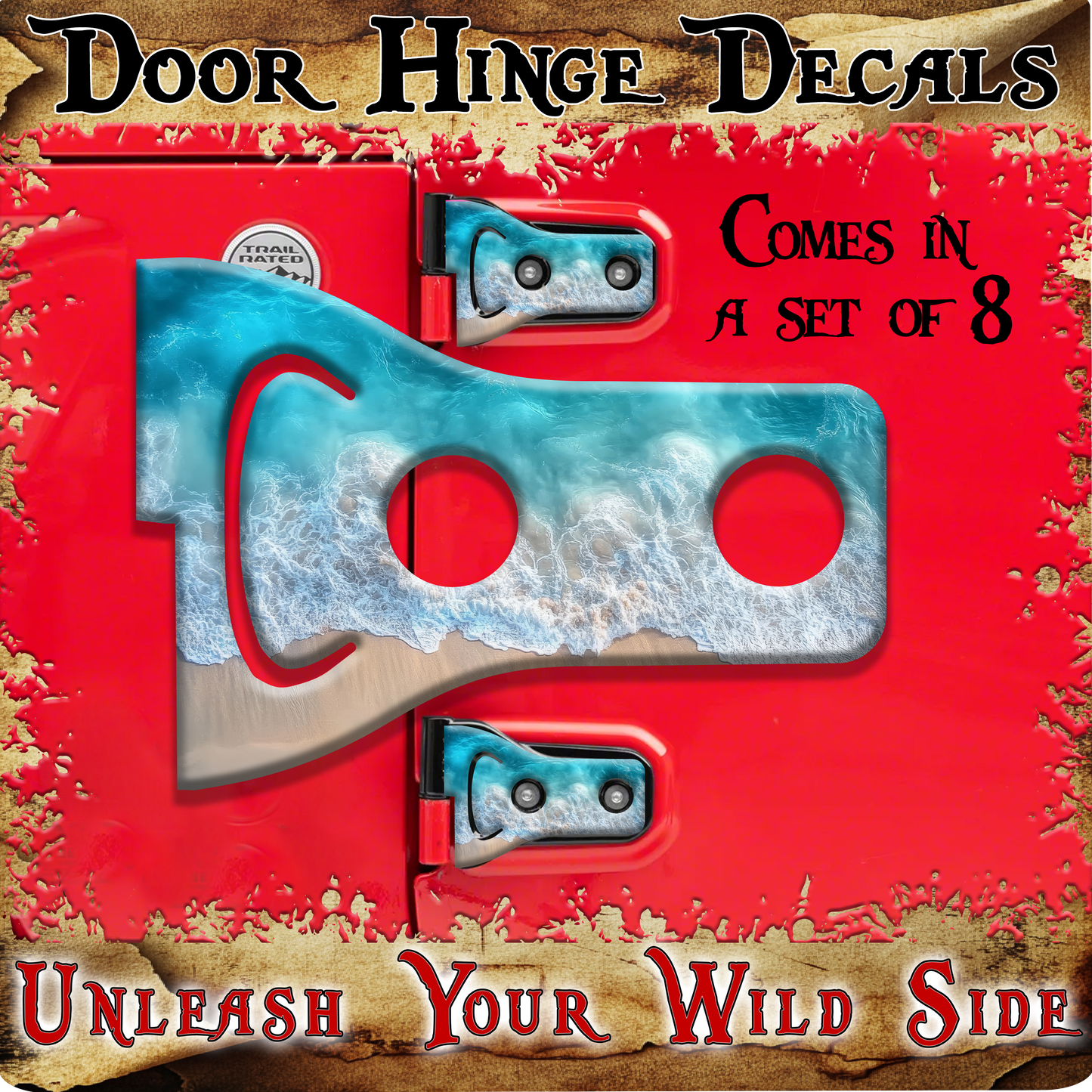 Beach Door hinge decals 6