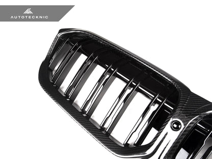 AutoTecknic Dry Carbon Fiber Dual-Slat Front Grille - BMW G20 3-Series LCI