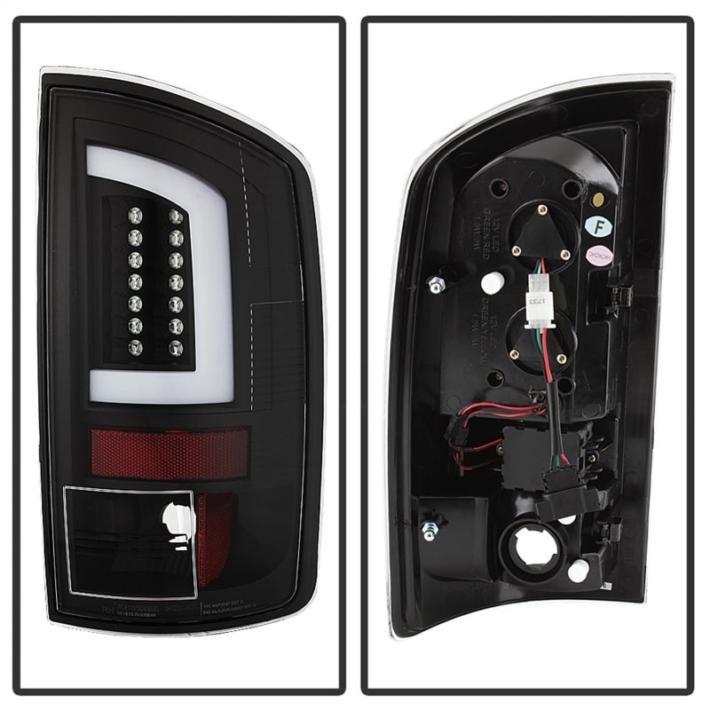 Spyder 07-09 Dodge Ram 2500/3500 V3 Light Bar LED Tail Lights - Black (ALT-YD-DRAM06V3-LBLED-BK) 5084262