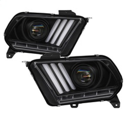 Spyder 10-13 Ford Mustang - Halogen - Projector Headlights - LED Signals -Black (PRO-YD-FM2010V2-BK) 5085429