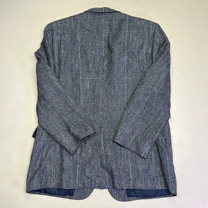 STAFFORD EXECUTIVE 100% Silk Blazer Salt & Pepper  Men's Sz 42R Blue/Black