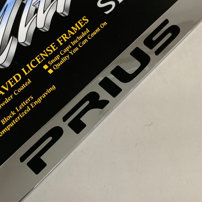 ELITE AUTOMOTIVE PRODUCTS Pruis Emblem Solid Brass License Plate Frame Chrome