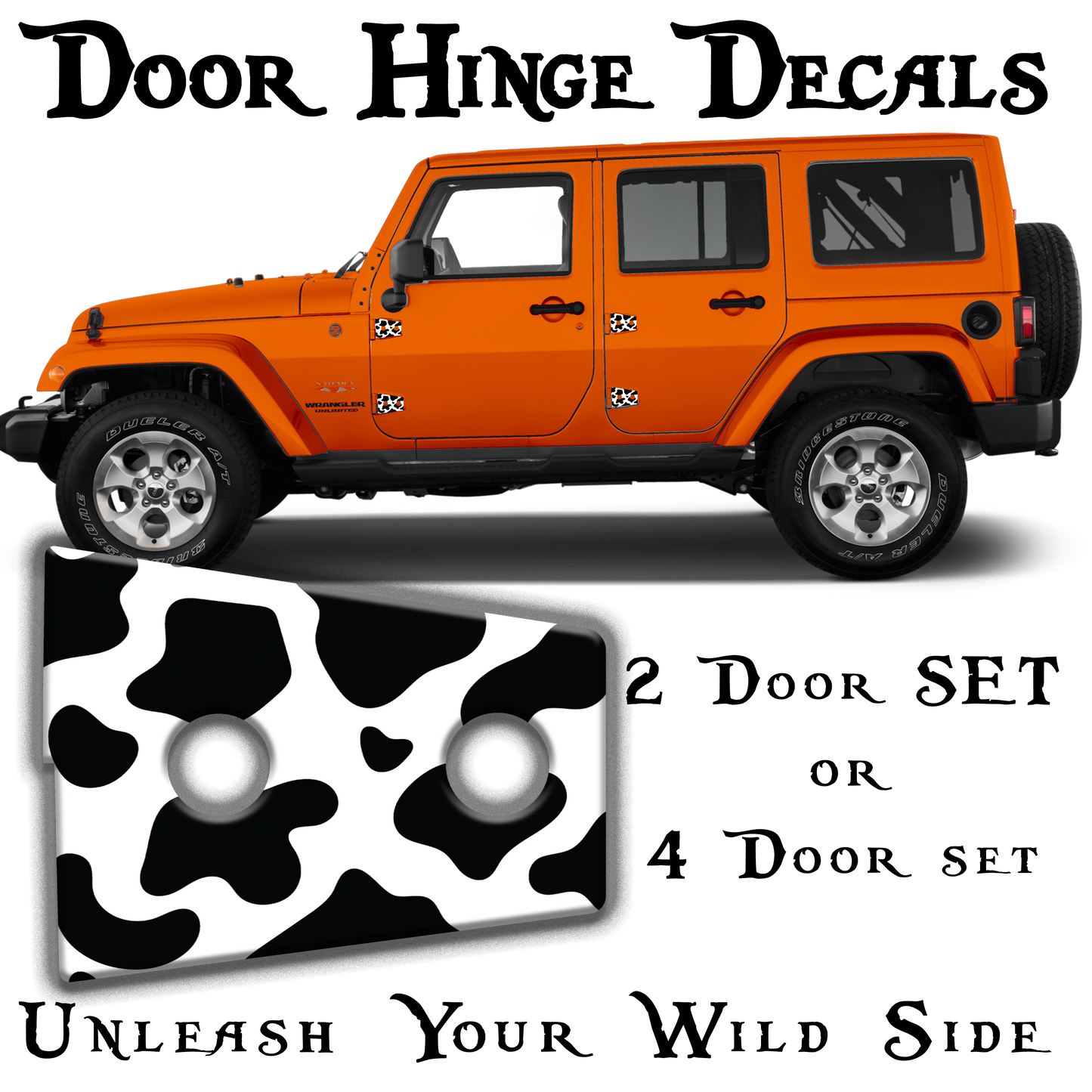 Cow prints Door hinge decals 7