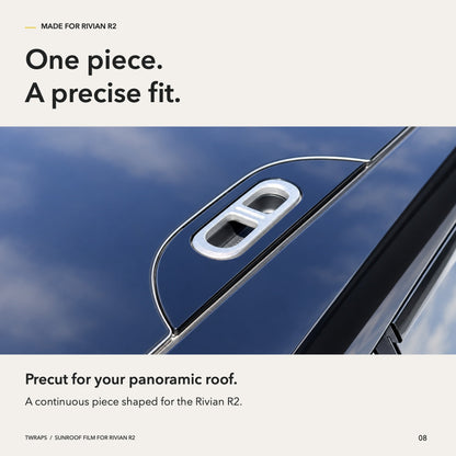 Sunroof Protection Film | Rivian R2, UV & IR Rejection