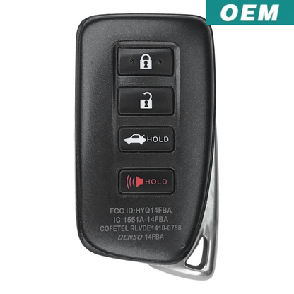 Lexus 2014-2019 OEM 4 Button Smart Key HYQ14FBA / AG Board 2020