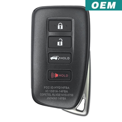Lexus OEM 4 Button Smart Proximity Remote FCC: HYQ14FBA | AG Board 2110