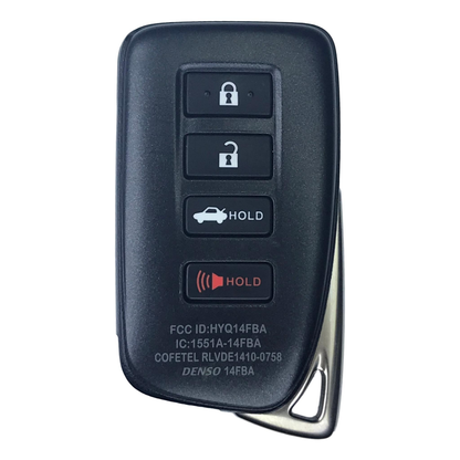 Lexus 2013-2018 OEM 4 Button Smart Remote Key HYQ14FBA / G Board 0020
