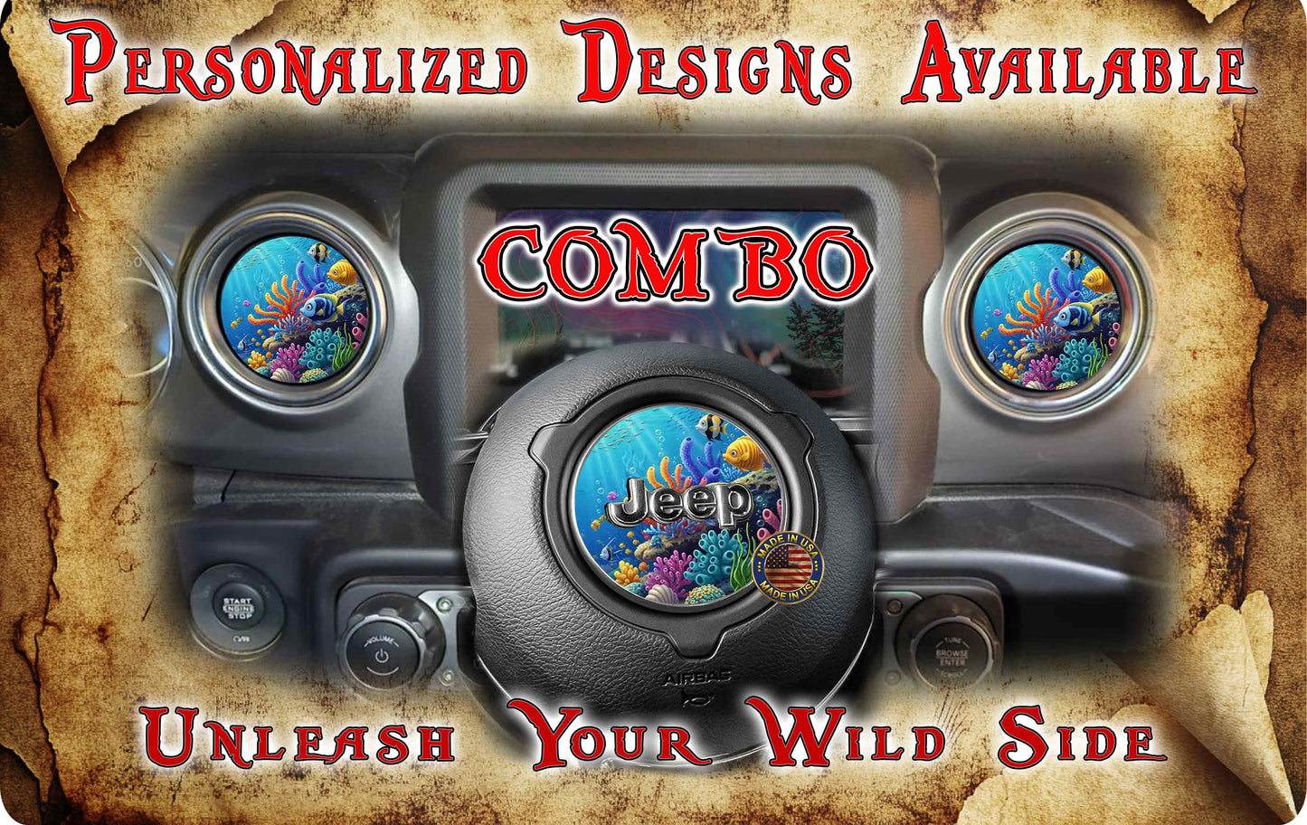Steering wheel decal reef fish 134