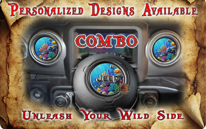 Steering wheel decal reef fish 134
