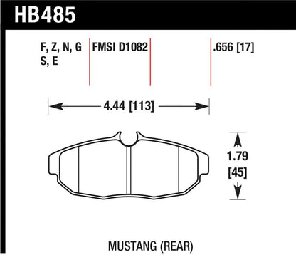Hawk 2011-2012 Ford Mustang 5.0L Perf. 5.0 (w/Brembo Brakes) High Perf. Street 5.0 Rear Brake Pads