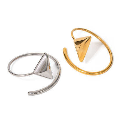 18K Gold Stainless Steel Triangle Coil Bracelet