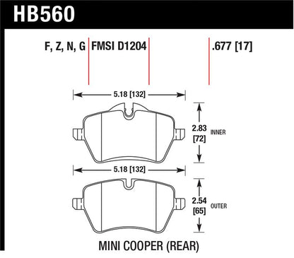 Hawk 05-06 JCW R53 Cooper S & 07+ R56 Cooper S HP+ Street Front Brake Pads