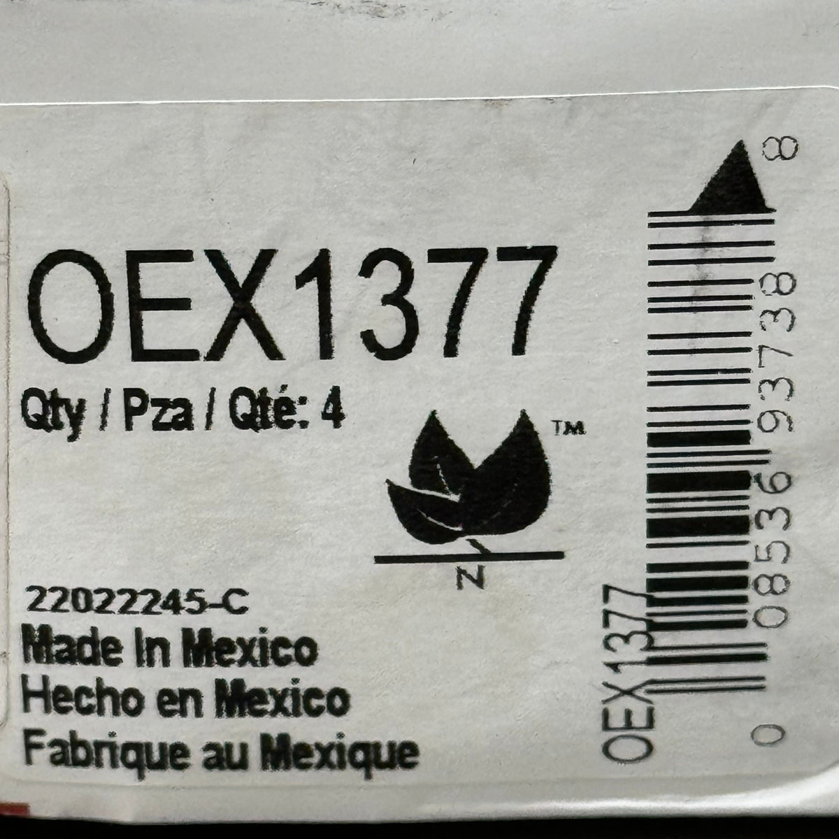 WAGNER OEx Ceramic Disc Brake Pad Set 4 1/2" x 2" Grey OEX1377