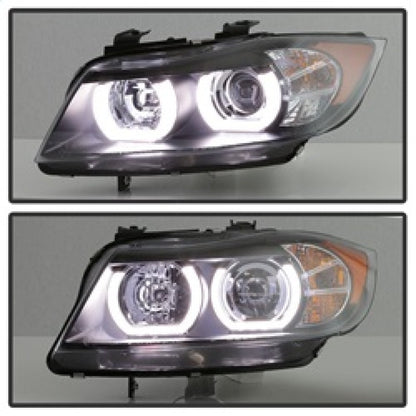 Spyder BMW E90 3-Series 06-08 4DR Headlights - Halogen Model Only - Black PRO-YD-BMWE9005V2-AM-BK 5083432