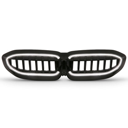 ANZO 19-22 BMW 3 Series Black Housing Full LED Front Grille w/ Initiation & Running Light 901027