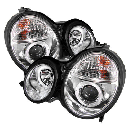 Spyder Mercedes Benz E-Class 00-02 Projector Headlights LED Halo Chrm PRO-YD-MBW21099-HL-C 5011305