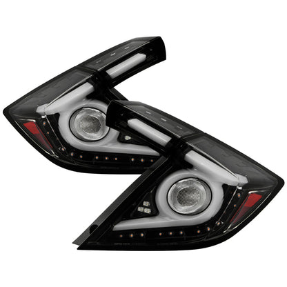 SPYDER 16-19 Honda Civic 5 Door Hatchback Light Bar LED Tail Lights - Black Chrome(ALT-YD-HC16HB-BC) 5088819