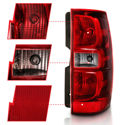 ANZO 2007-2014 Chevy Tahoe Taillight Red/Clear Lens (OE Replacement) 311304
