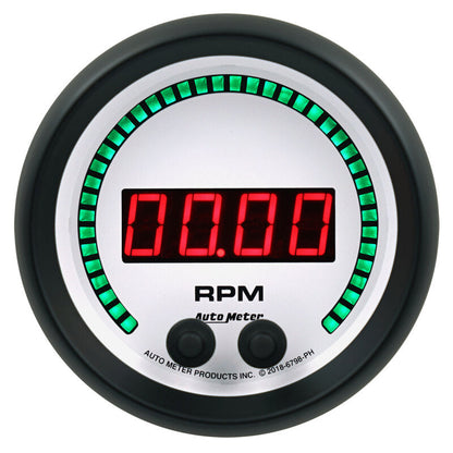 Autometer 85.7mm White 0-16K RPM Tachometer Phantom Elite Digital Gauge 6798-PH