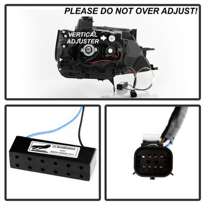 SPYDER xTune 14-18 Chevy Impala (Excl Limited) DRL Halogen Proj Headlights - Blk (PRO-JH-CIM15-LB-BK) 9042874