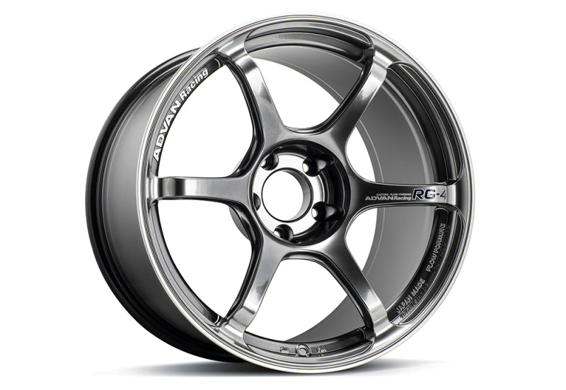 Advan RG-4 18x9.5 +12 5-114.3 Racing Hyper Black & Ring Wheel YA48J12EHBR