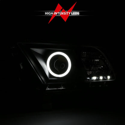 Anzo 2010-2014 Ford Mustang Projector Headlights w/ Halo Black (CCFL)