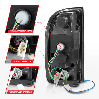 ANZO 95-00 Toyota Tacoma LED Taillights Black Housing Clear Lens (Pair) 311353