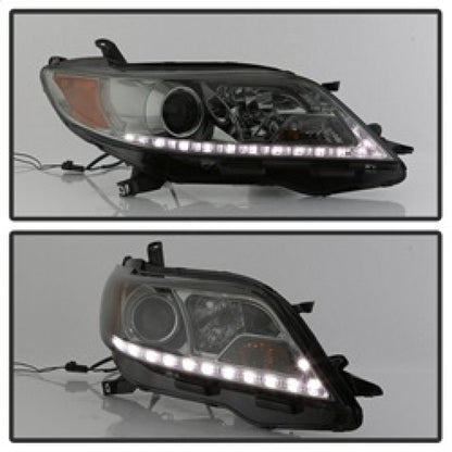 Spyder 11-14 Toyota Sienna Projector Headlights - DRL LED - Smoke PRO-YD-TSEN11-DRL-SM 5083999