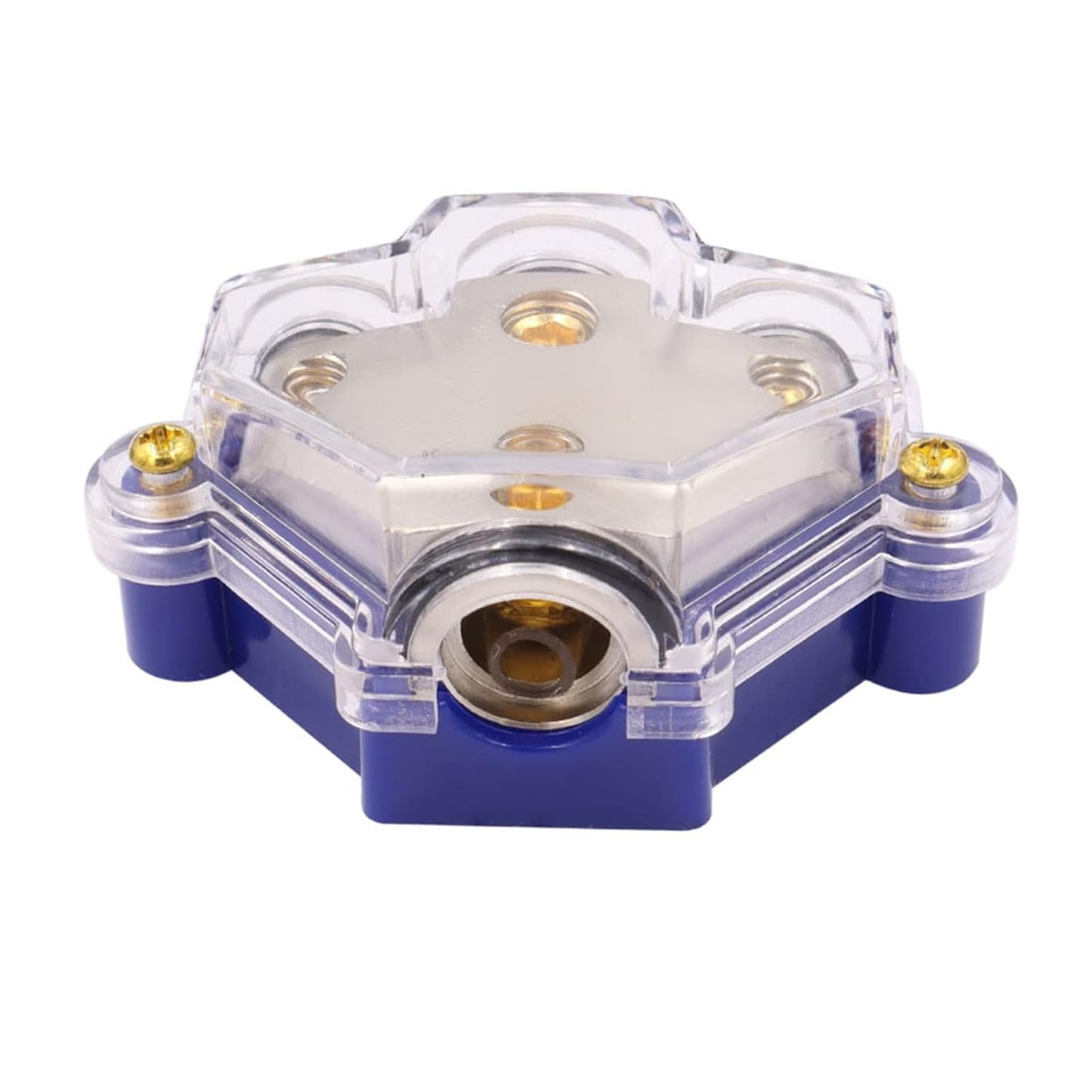 3 Way Power/Ground Distribution Block 2 AWG In, 2x 8 AWG Out, 1x 4 AWG Out