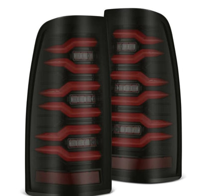 AlphaRex 99-06 Chevrolet Silverado/99-06 GMC Sierra LUXX-Series LED Tail Lights - Black/Red 620007 *Discontinued