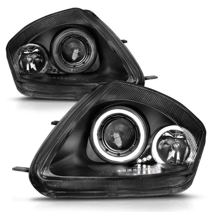 Anzo 2000-2005 Mitsubishi Eclipse Projector Headlights w/ Halo Black
