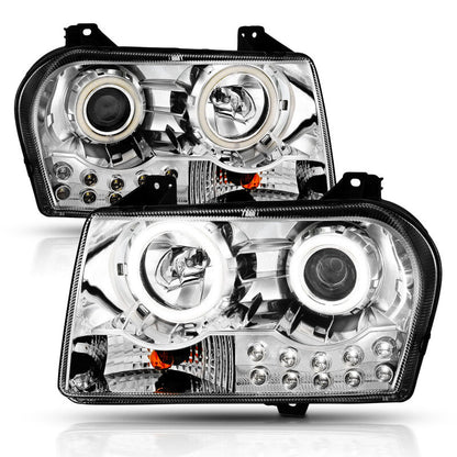 Anzo 2005-2010 Chrysler 300 Projector Headlights w/ Halo Chrome