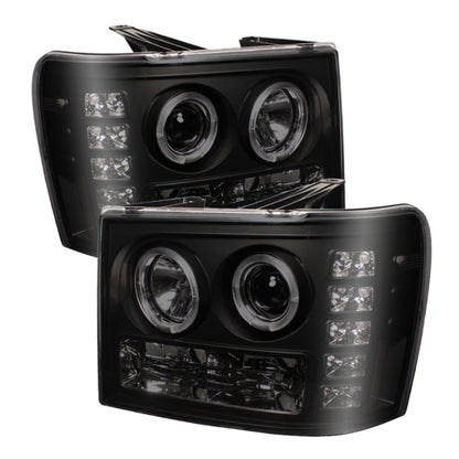 Spyder GMC Sierra 1500/2500 07-13 Projector Headlights LED Halo- LED Blk Smke PRO-YD-GS07-HL-BSM 5078506