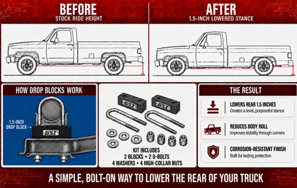 63-72 Chevy & GMC C10 1.5" Rear Drop Block Kit (Bolt-On)