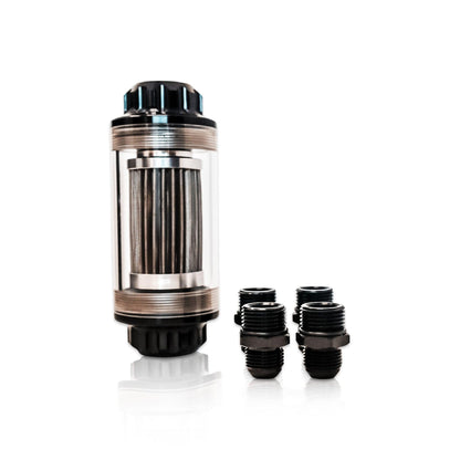 NGR Fuel Filter (Drag Edition) Clear, 40 Micron 200GPH, 8AN-10AN