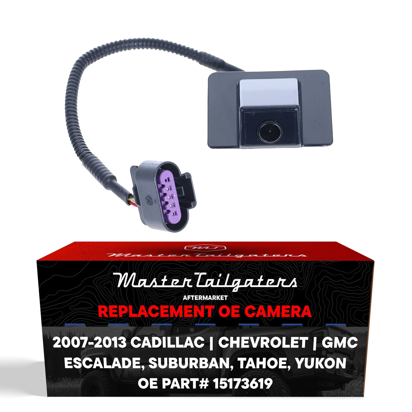 Cadillac Escalade (07-08) / Chevrolet Suburban (07-08), Tahoe (07-08), Tahoe Hybrid (08-13) / GMC Yukon (07-08), Yukon Hybrid (08-13) OEM Replacement Backup Camera OE Part # 15173619