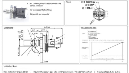 LINK ECU - 140 Bar Pressure Sensor (HPS)