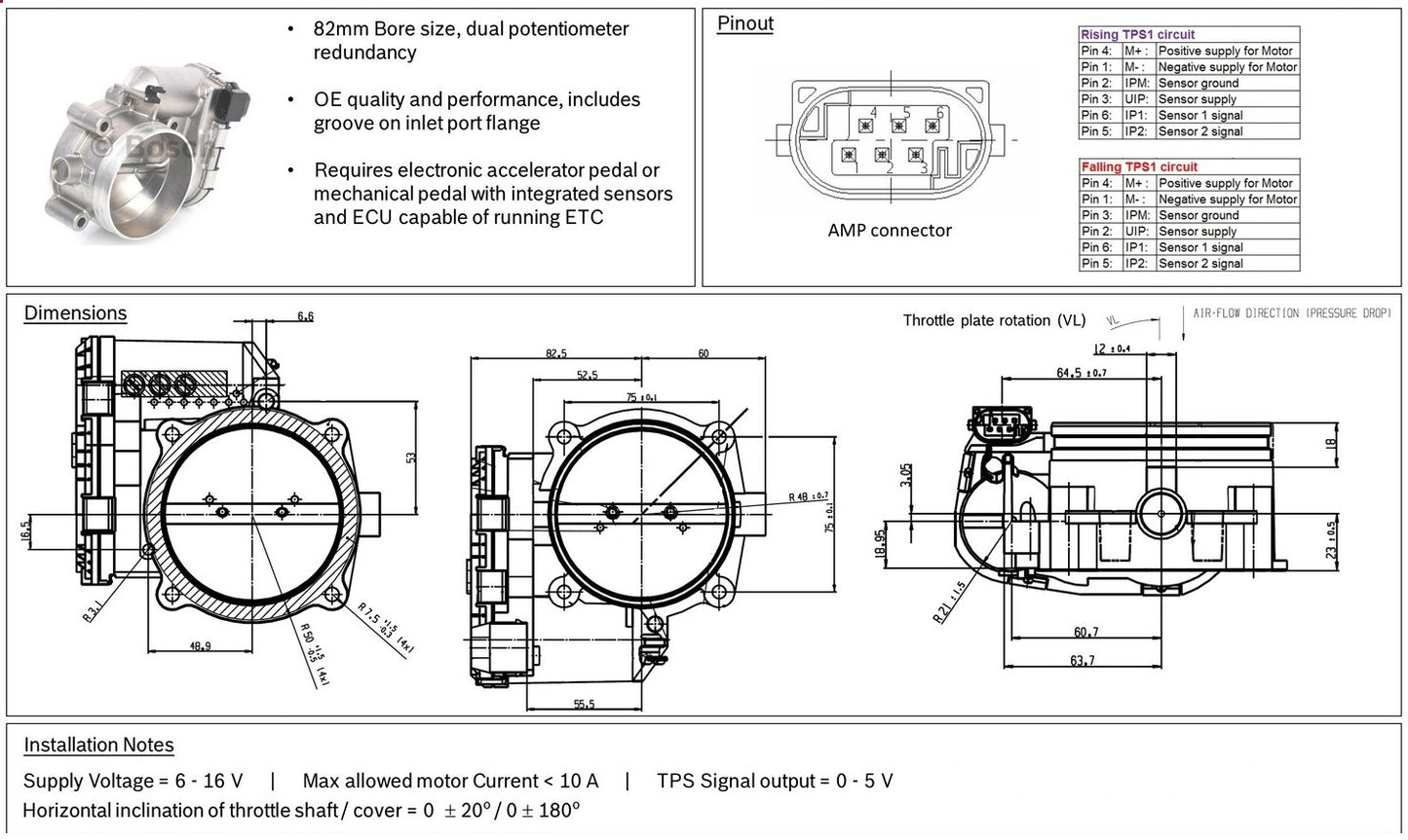 LINK ECU - Electronic Throttle Body Kit - 82mm (ETB82)
