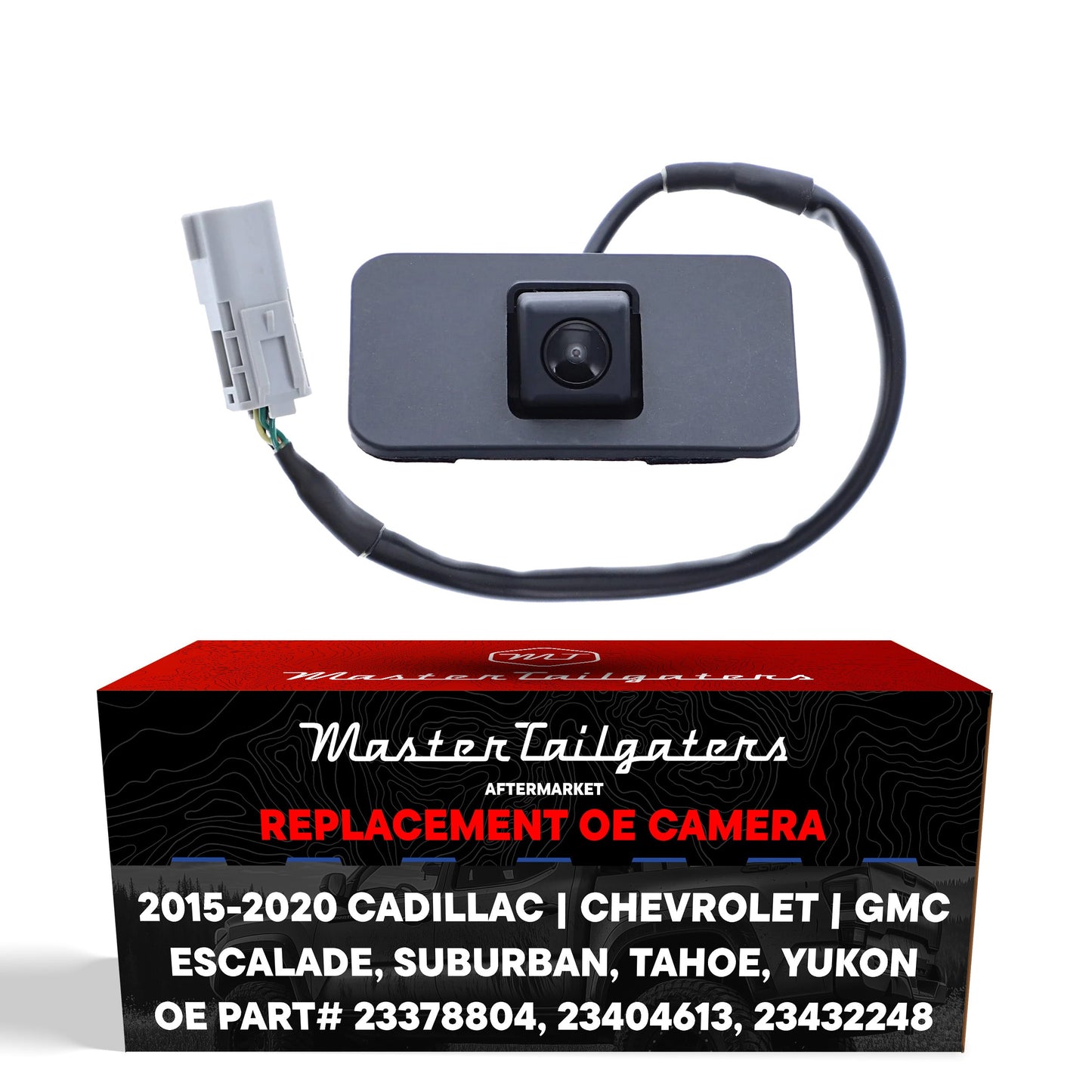 Cadillac Escalade (2015-2020) / Chevrolet Suburban, Tahoe (2015-2020) / GMC Yukon, Yukon Denali (2015-2020) OEM Replacement Backup Camera OE Part # 23378804, 23404613, 23432248