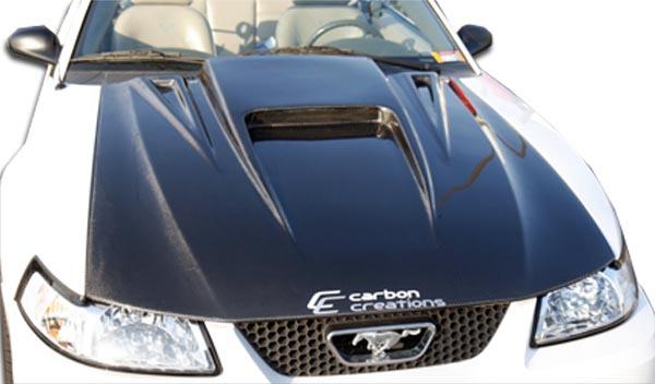 1999-2004 Ford Mustang Carbon Creations Spyder 3 Carbon Fiber Hood