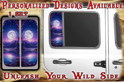 Side door window decal purple moon 198