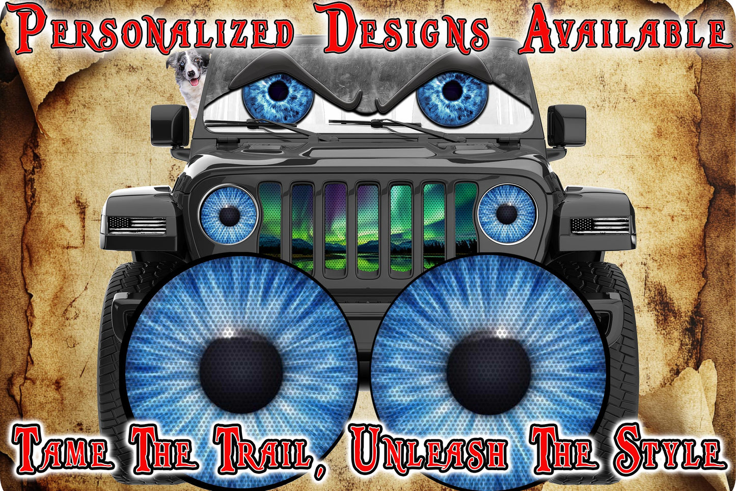 Blue headlight decal 102
