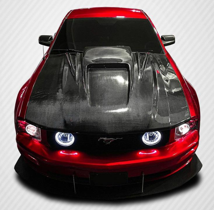 2005-2009 Ford Mustang Carbon Creations Spyder 3 Carbon Fiber Hood