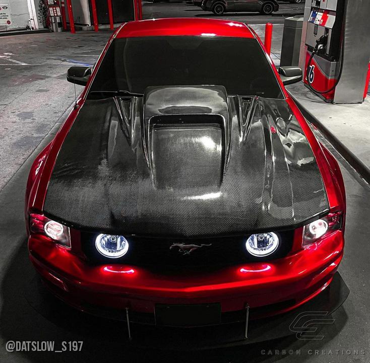 2005-2009 Ford Mustang Carbon Creations Spyder 3 Carbon Fiber Hood