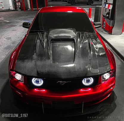 2005-2009 Ford Mustang Carbon Creations Spyder 3 Carbon Fiber Hood