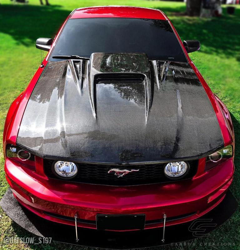 2005-2009 Ford Mustang Carbon Creations Spyder 3 Carbon Fiber Hood