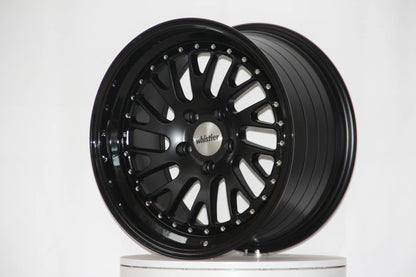Whistler SK1-T Satin Black Face / Gloss Black Lip Wheels – Set of 4